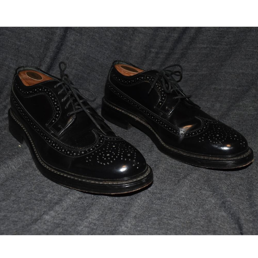 Jarman Men's 10 D Full Leather Oxford Wingtip Dress Shoes Black